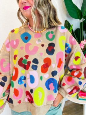 Shift silhouette leopard pullover
