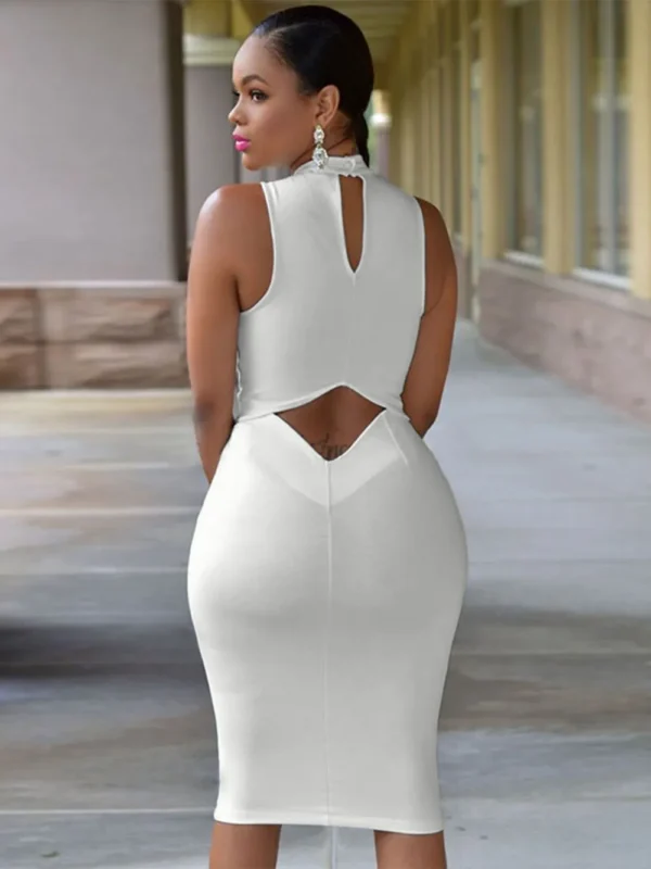 Blush pink sleeveless slim fit dress