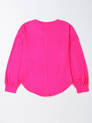 Women’s Long Sleeve Loose Fit Top with Drop Shoulder