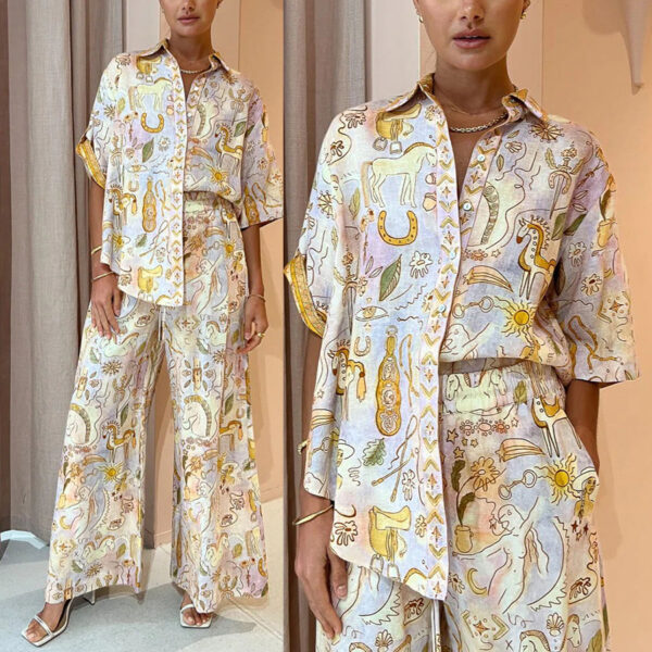 Long sleeve top with long pants loose outfit