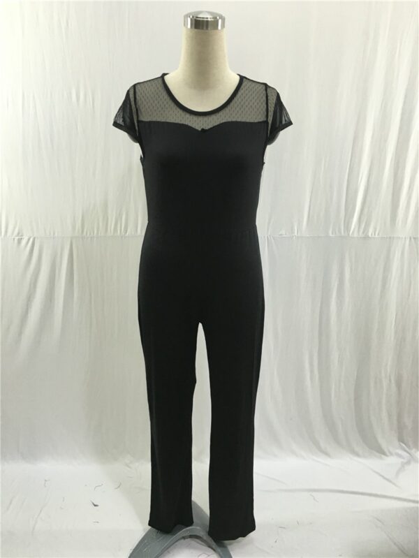 Big Size Patchwork Lace Jumpsuit – Women Summer Office - Image 6