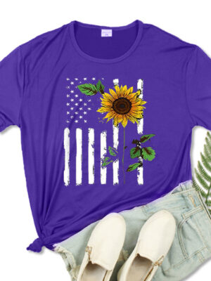 Loose Sunflower Tee Loose Fit Sunflower Top
