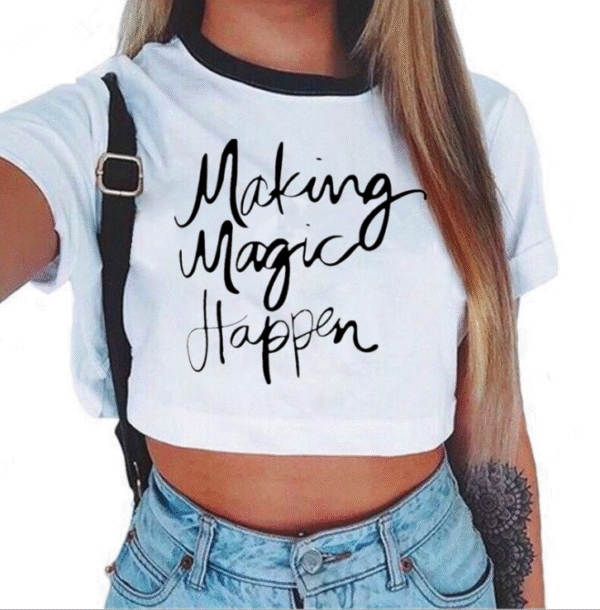 Black Summer Crop Top for Women
