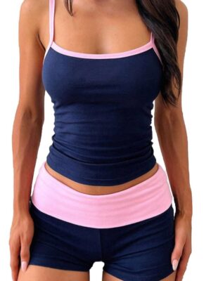 Royal blue sports sling shorts set
