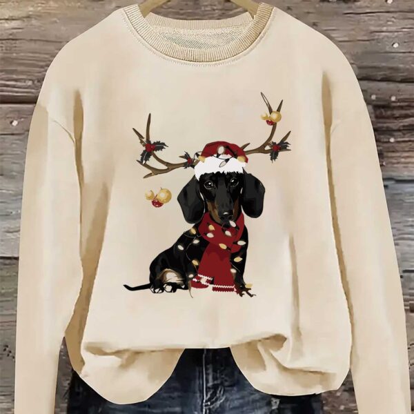 Women’s Festive Dog Print Sweatshirt