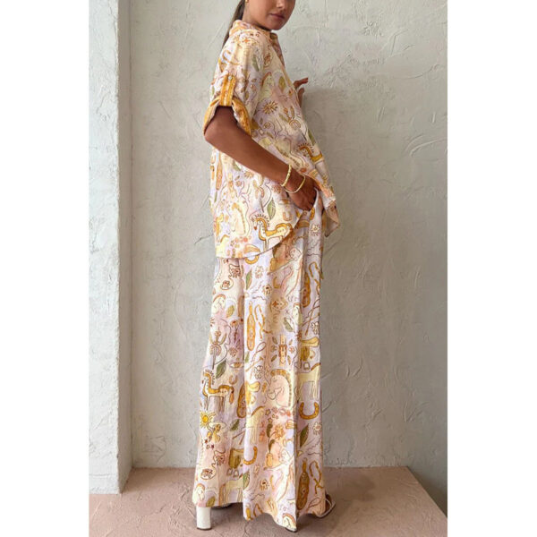 Fun anime pattern street style two-piece outfit