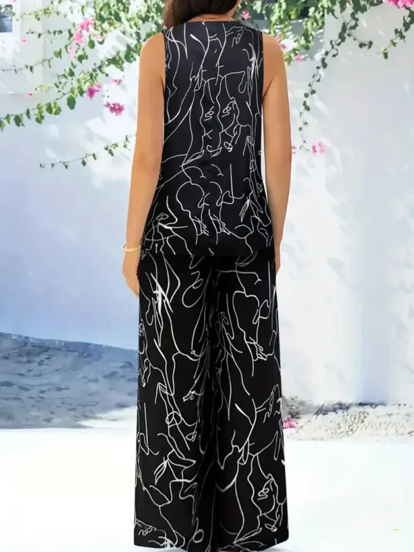 Abstract Print Tank and Pants Two-Piece Outfit - Image 4