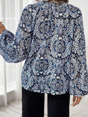 Women’s Long Sleeve Frilled Neck Blouse