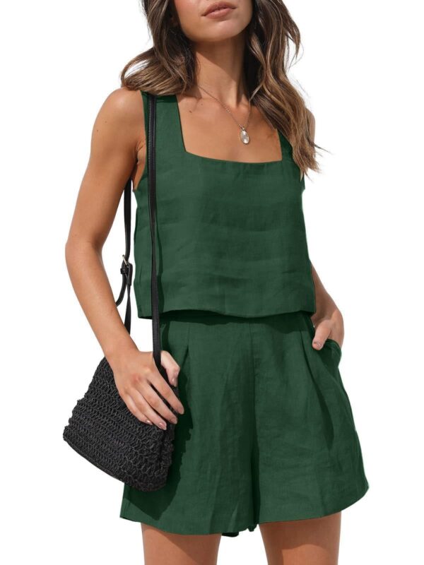 Casual Linen Shorts & Sleeveless Top Set - Image 5