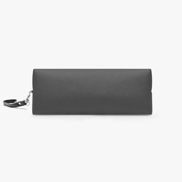 Interior of makeup bag with 3 pockets