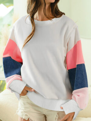 Color Block Long Sleeve Shift Top