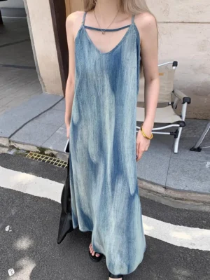 Gradient V-Neck Maxi Cami Dress