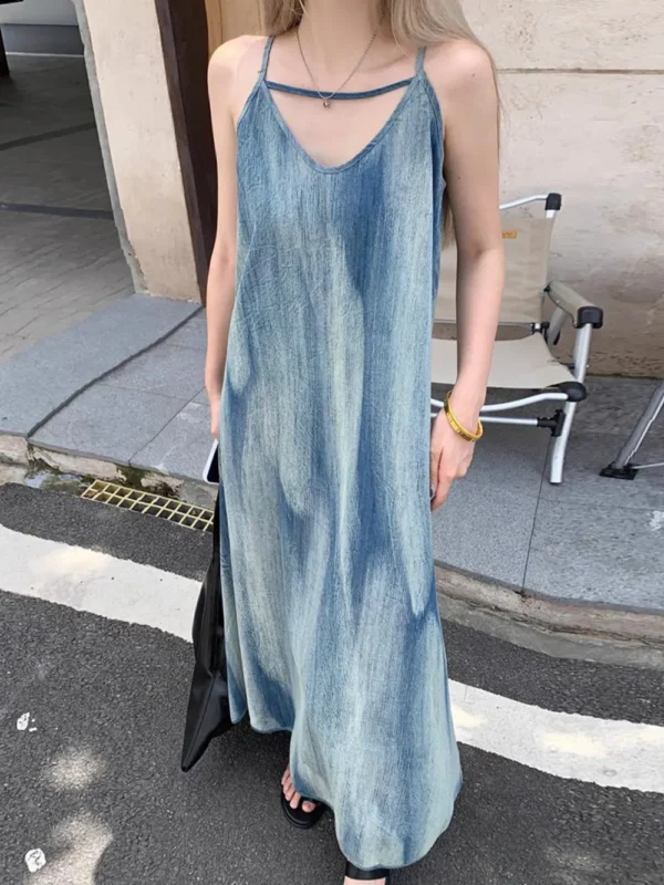 Gradient V-Neck Maxi Cami Dress