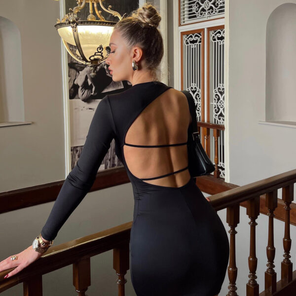 Sexy round neck fitted short dress