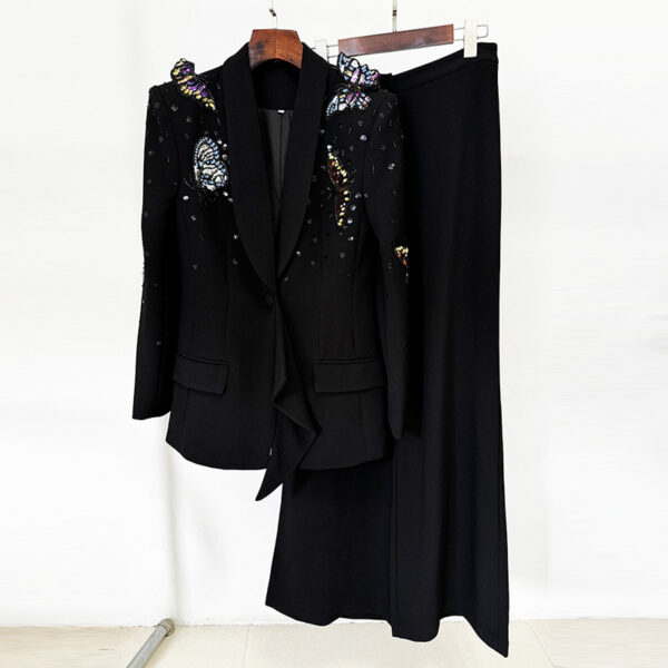 Long sleeve top with diamond inlaid details