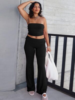 Milk silk tube top and pants summer set