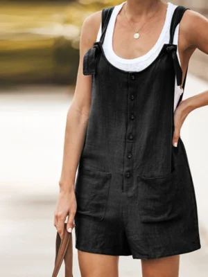 Sleeveless loose summer romper jumpsuit