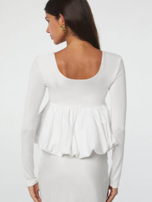 Women’s Long Sleeve Bubble Hem Blouse
