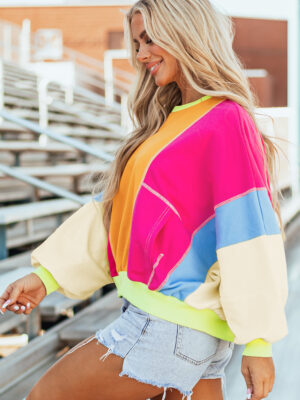 Lightweight orchid petal oversize long sleeve top