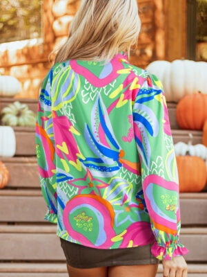 Stylish Ruffled Sleeve Blouse