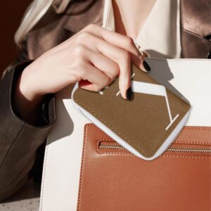 Front view of custom waterproof zipper card holder
