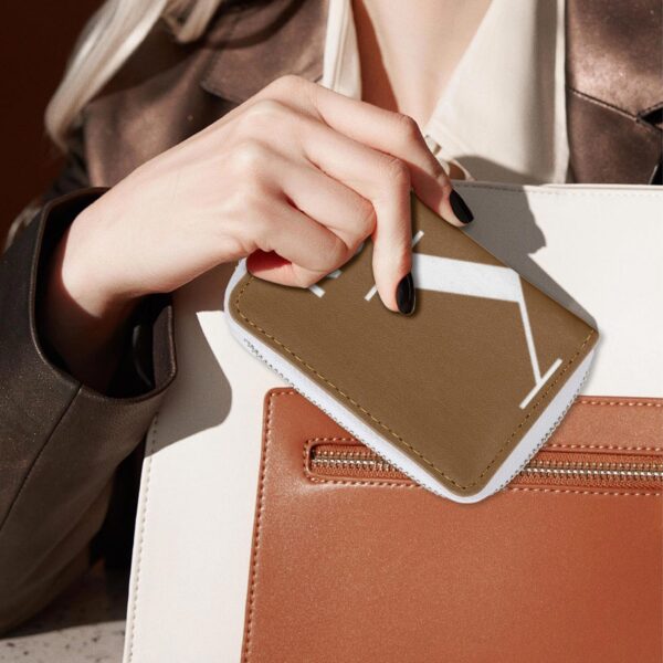 Front view of custom waterproof zipper card holder