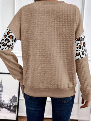 Soft long sleeve parchment leopard top