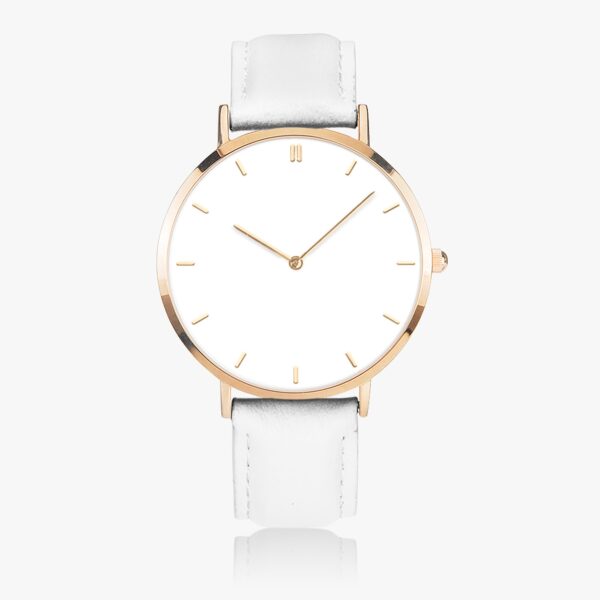 Ultra-thin rose gold watch side profile