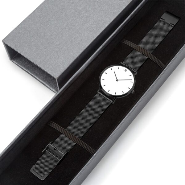 Ultra-thin quartz watch flat lay photo