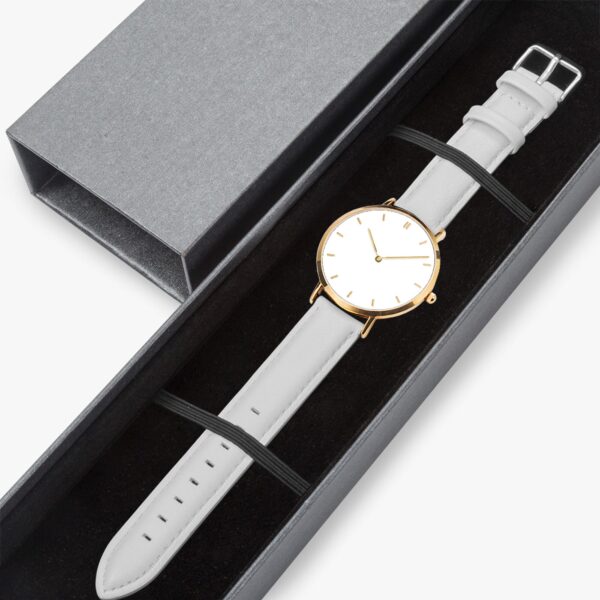 Ultra-thin rose gold quartz watch front view