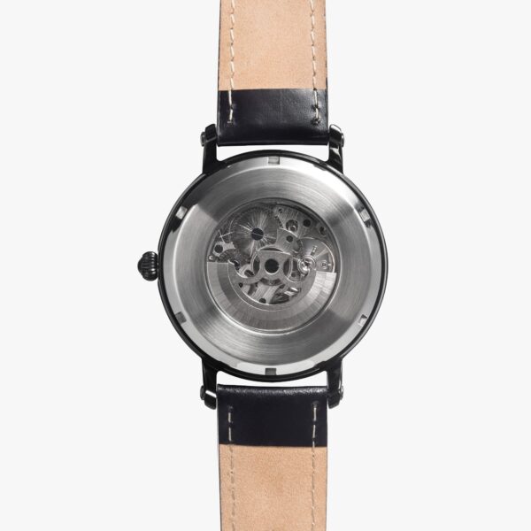 Side view of stainless steel case automatic watch