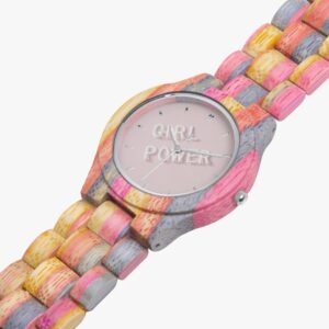 Custom Camouflage Wooden Watch Grey & Pink | Personalized Watch from 1 Unit