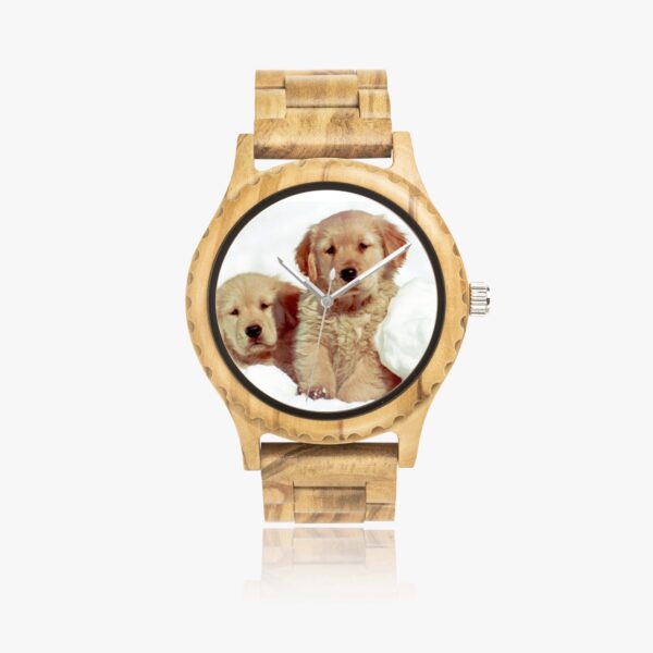 personalized pet image wooden watch italian olive wood