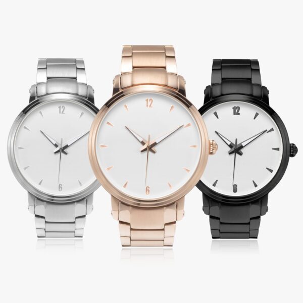 ergonomic steel strap watch