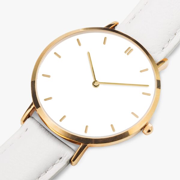 Water-resistant rose gold quartz watch