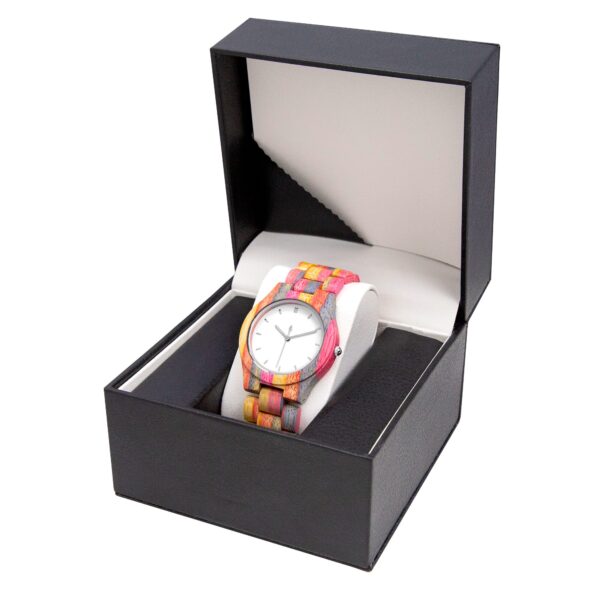 custom camouflage wooden watch grey pink
