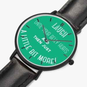 Ultra-thin unisex leather watch with Japanese Citizen movement